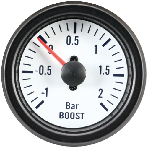 Autogauge Staple - Mechanical Boost Gauge - White