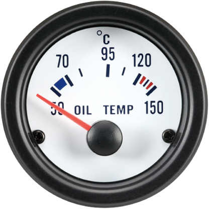 Autogauge Staple - Oil Temperature Gauge - White