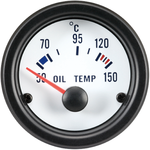 Autogauge Staple - Oil Temperature Gauge - White