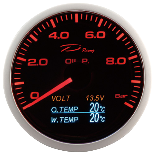 Depo 4in1 Oil Pressure & Temp / Water Temp / Volt Gauge - 60mm